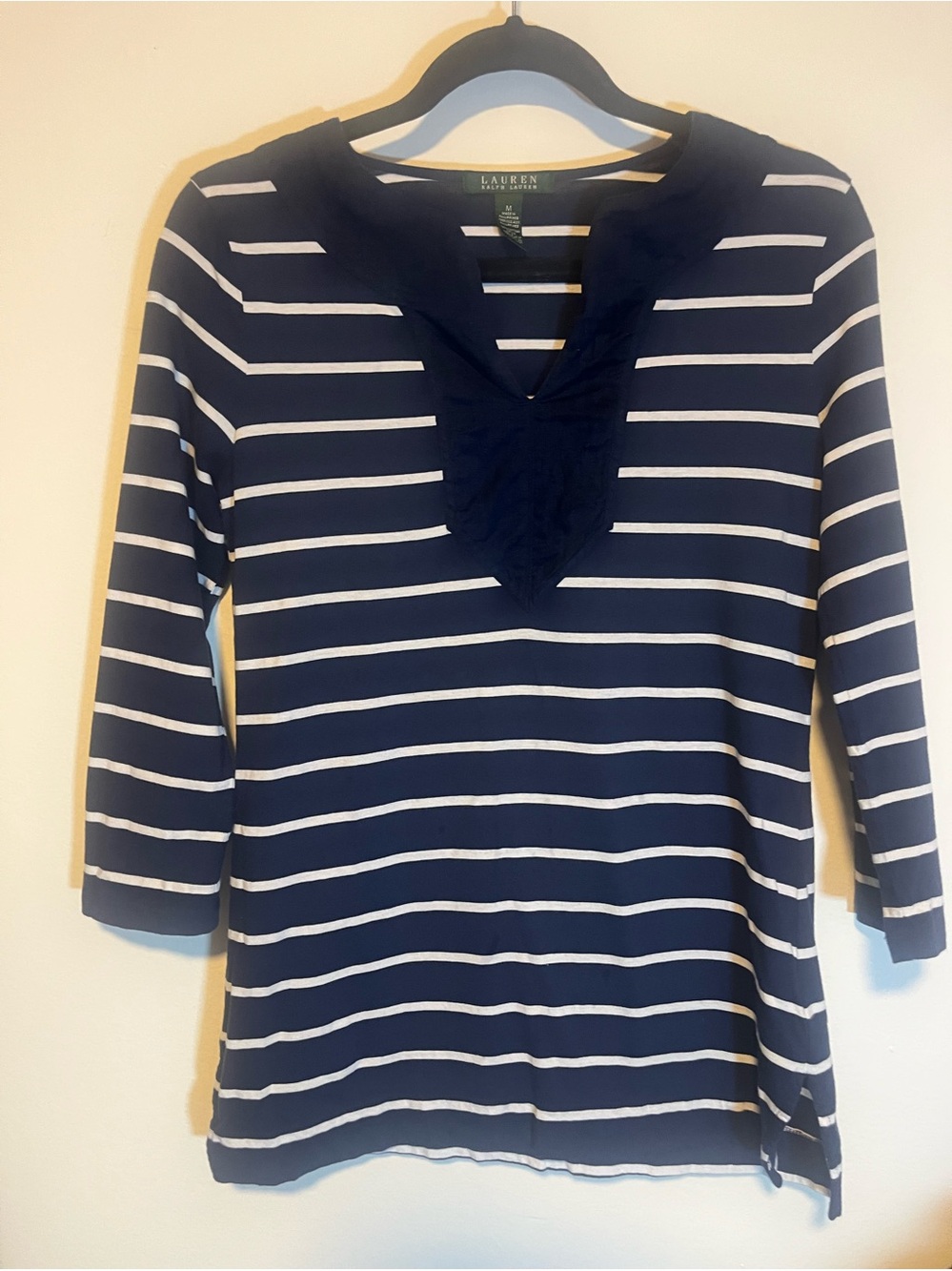 Ralph Lauren Navy & White Striped V-Neck Tunic